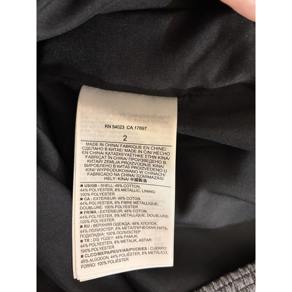 NWT Banana Republic Monogram Black One Shoulder Sequin Grid Dress Size 2 - Picture 4 of 7